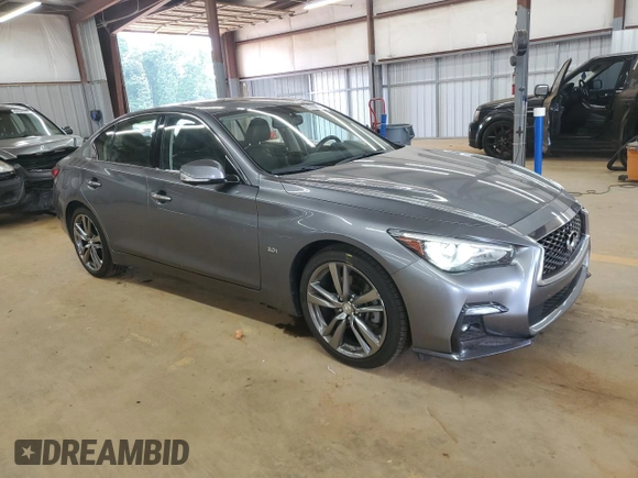 2019 Infiniti Q50 Luxe with VIN JN1EV7AR9KM591571, listed as a Copart auction lot 61782675 with 38,544 mi miles and Salvage title. Bid and sale history available at DreamBid. Image 4.
