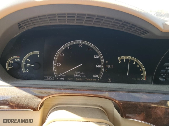 2008 Mercedes-Benz S-Class 5.5L V8 with VIN WDDNG86X48A236554, listed as a Copart auction lot 47063875 with 126,402 mi miles and Salvage Title. Bid and sale history available at carsss.com. Image 9.