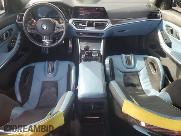 2022 BMW M3 Competition xDrive with VIN WBS43AY09NFM97744, listed as a Copart auction lot 72728864 with 7,724 mi miles and Salvage title. Bid and sale history available at DreamBid. Image 8.