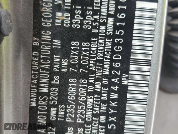 2013 Kia Sorento SX z VIN 5XYKW4A26DG351610, wystawiony jako Copart lot #56196225 z przebiegiem 155 382 mil mil oraz Szkoda całkowita • Salvage title. Historia ofert i sprzedaży dostępna na DreamBid. Obrazek 13.