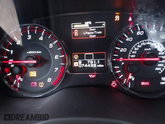 2018 Subaru WRX с VIN JF1VA1A61J9801048, выставлен на аукционе IAAI как лот 42356910 с пробегом 74 439 миль миль и . История ставок и продаж доступна на DreamBid. Изображение 15.