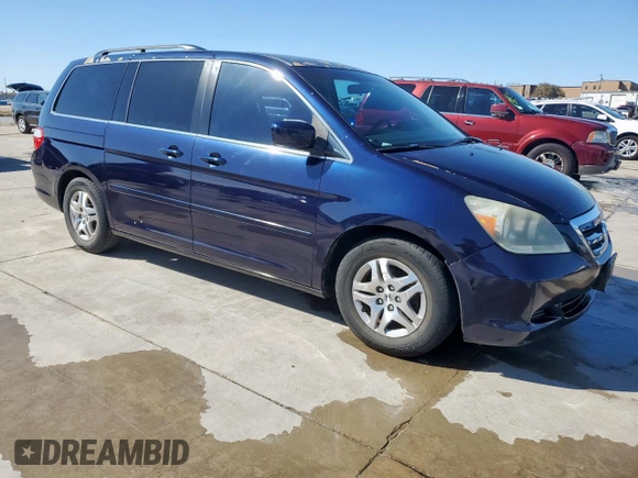 2005 Honda Odyssey EX-L z VIN 5FNRL38655B135878, wystawiony jako Copart lot #47026815 z przebiegiem 165 230 mil mil oraz Czysty tytuł • Clean title. Historia ofert i sprzedaży dostępna na DreamBid. Obrazek 4.
