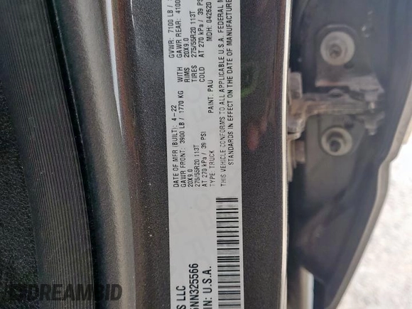 2022 Ram 1500 Limited with VIN 1C6SRFHT5NN325566, listed as a Copart auction lot 58264915 with 36,513 mi miles and Salvage title. Bid and sale history available at DreamBid. Image 12.