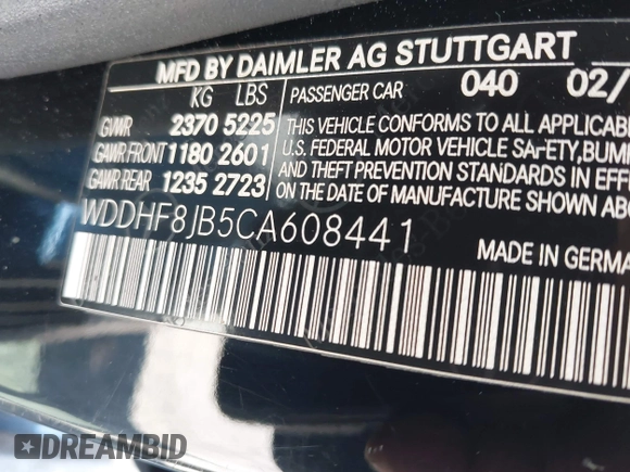 2012 Mercedes-Benz E 350 Luxury with VIN WDDHF8JB5CA608441, listed as a IAAI auction lot 42546402 with 141,359 mi miles and . Bid and sale history available at DreamBid. Image 9.