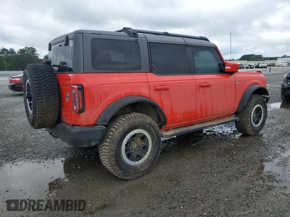 2023 Ford Bronco with VIN 1FMEE5DP5PLB97182, listed as a Copart auction lot 51738955 with 10,248 mi miles and Salvage title. Bid and sale history available at DreamBid. Image 3.