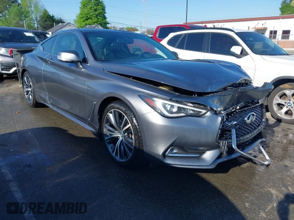 2018 Infiniti Q60 Luxe with VIN JN1CV7EK5JM200189, listed as a IAAI auction lot 41984637 with 77,315 mi miles and . Bid and sale history available at carsss.com. Image 1.