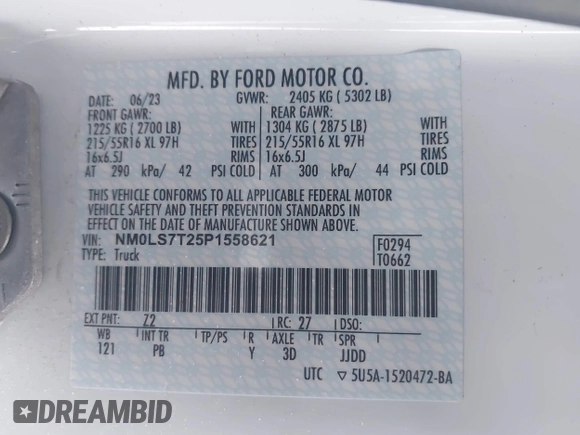 2023 Ford Transit Connect XLT с VIN NM0LS7T25P1558621, выставлен на аукционе IAAI как лот 41385688 с пробегом 15 790 миль миль и . История ставок и продаж доступна на DreamBid. Изображение 9.