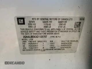 2016 Chevrolet Equinox LS with VIN 2GNALBEK3G1128787, listed as a Copart auction lot 52517965 with 73,484 mi miles and Salvage Title. Bid and sale history available at carsss.com. Image 13.