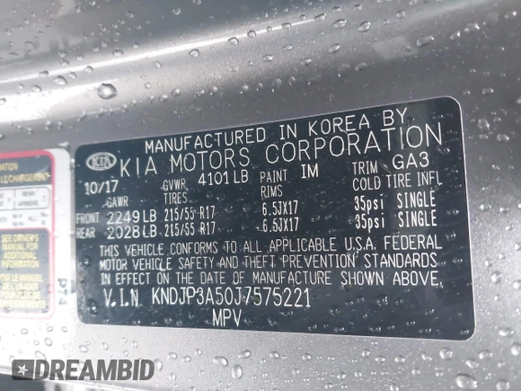2018 Kia Soul + with VIN KNDJP3A50J7575221, listed as a IAAI auction lot 41576272 with 72,403 mi miles. Bid and sale history available at carsss.com. Image 9.