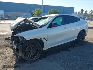 2025 BMW X6 M60i with VIN 5UX43EX00S9X28829, listed as a IAAI auction lot 41637334 with 1 mi miles. Bid and sale history available at carsss.com. Image 17.
