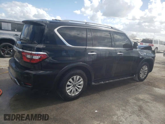 2021 Nissan Armada SV with VIN JN8AY2ACXM9146249, listed as a Copart auction lot 76587094 with 53,812 mi miles and Salvage Title. Bid and sale history available at carsss.com. Image 3.