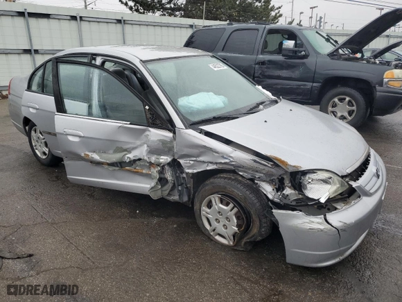 2002 Honda Civic LX with VIN 2HGES15582H500353, listed as a Copart auction lot 44522785 with 264,316 mi miles and Salvage Title. Bid and sale history available at carsss.com. Image 4.
