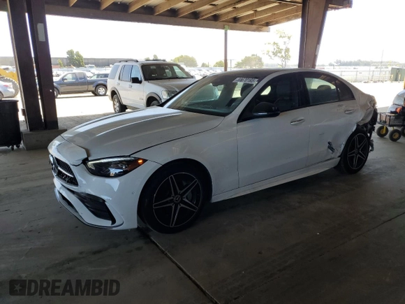 2023 Mercedes-Benz C 300 with VIN W1KAF4GB3PR127824, listed as a Copart auction lot 55670165 with 26,810 mi miles and Salvage title. Bid and sale history available at DreamBid. Image 1.