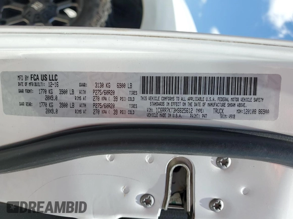 2017 Ram 1500 Express z VIN 1C6RR7KT3HS625612, wystawiony jako Copart lot #63370125 z przebiegiem 99 135 mil mil oraz Szkoda całkowita • Salvage title. Historia ofert i sprzedaży dostępna na DreamBid. Obrazek 12.