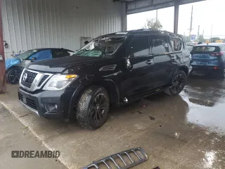2020 Nissan Armada Platinum with VIN JN8AY2NF5L9360925, listed as a Copart auction lot 73123524 with Not Provided miles and Salvage Title. Bid and sale history available at carsss.com. Image 1.