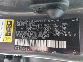 2013 Toyota Highlander Limited with VIN 5TDDK3EH7DS260071, listed as a IAAI auction lot 42526334 with 150,516 mi miles and . Bid and sale history available at DreamBid. Image 9.