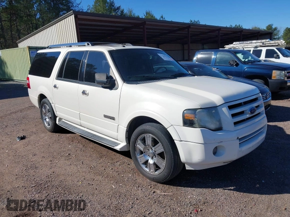 2007 Ford Expedition EL Limited with VIN 1FMFK195X7LA90755, listed as a IAAI auction lot 41606576 with 1 mi miles. Bid and sale history available at carsss.com. Image 1.