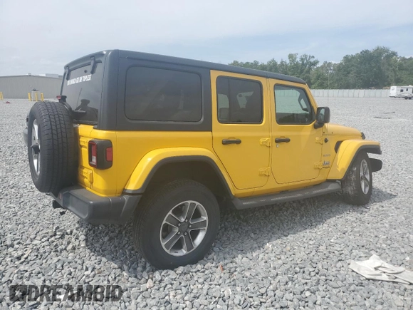 2019 Jeep Wrangler Unlimited Sahara with VIN 1C4HJXEN4KW593715, listed as a Copart auction lot 53883335 with 83,349 mi miles and Salvage Title. Bid and sale history available at DreamBid. Image 3.
