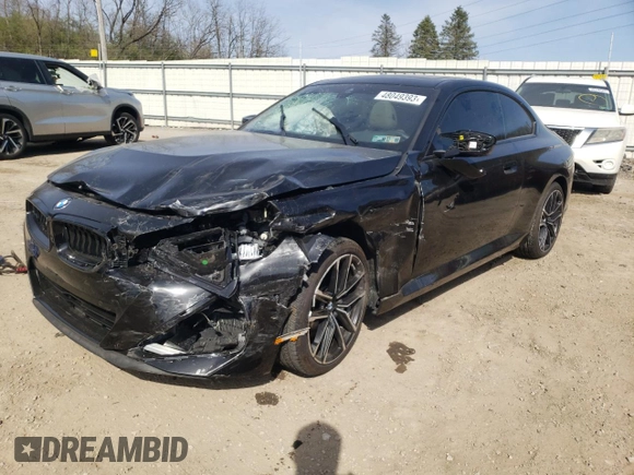 2022 BMW 2 Series M240i xDrive with VIN 3MW53CM09N8C55412, listed as a Copart auction lot 48049393 with 0 mi miles. Bid and sale history available at carsss.com. Image 1.