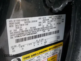 2022 Ford Expedition Timberline z VIN 1FMJU1RT3NEA03041, wystawiony jako Copart lot #58468325 z przebiegiem 52 058 mil mil oraz Szkoda całkowita • Salvage title. Historia ofert i sprzedaży dostępna na DreamBid. Obrazek 13.
