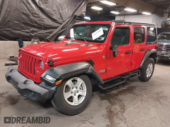 2020 Jeep Wrangler Unlimited Sport z VIN 1C4HJXDG6LW102873, wystawiony jako IAAI lot #41232881 z przebiegiem 42 315 mil mil oraz . Historia ofert i sprzedaży dostępna na DreamBid. Obrazek 2.