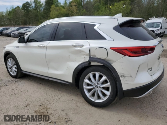 2019 Infiniti QX50 Essential with VIN 3PCAJ5M38KF121754, listed as a Copart auction lot 53316185 with 50,966 mi miles and Salvage title. Bid and sale history available at DreamBid. Image 2.