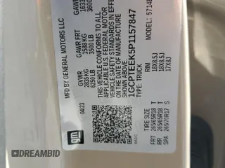 2023 Chevrolet Colorado 4WD Trail Boss с VIN 1GCPTEEK5P1157847, выставлен на аукционе Copart как лот 53582575 с пробегом 38 451 миль миль и Списание • Salvage title. История ставок и продаж доступна на DreamBid. Изображение 12.