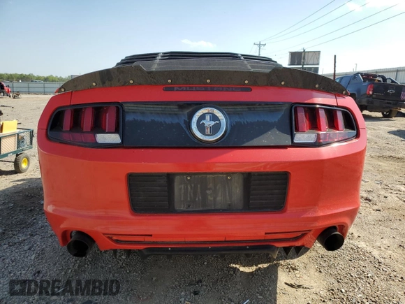2013 Ford Mustang V6 with VIN 1ZVBP8AM4D5245488, listed as a Copart auction lot 53829135 with 123,512 mi miles and Salvage Title. Bid and sale history available at carsss.com. Image 6.