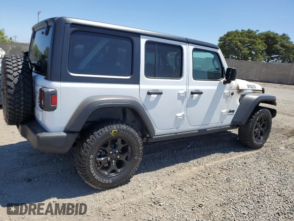 2022 Jeep Wrangler Unlimited Willys with VIN 1C4HJXDM6NW155064, listed as a Copart auction lot 68666394 with Not Provided miles and Salvage Title. Bid and sale history available at DreamBid. Image 3.