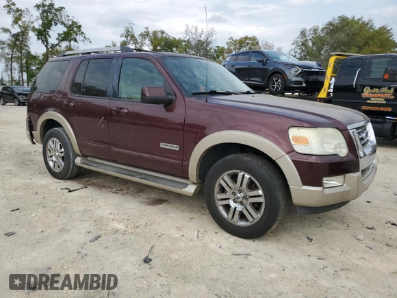 2006 Ford Explorer Eddie Bauer with VIN 1FMEU64866UA08498, listed as a Copart auction lot 50334975 with 186,415 mi miles and Salvage title. Bid and sale history available at DreamBid. Image 4.