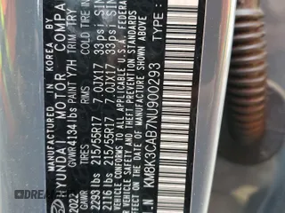 2022 Hyundai Kona SEL with VIN KM8K3CAB7NU900293, listed as a Copart auction lot 47678705 with 10,105 mi miles and Salvage Title. Bid and sale history available at carsss.com. Image 16.