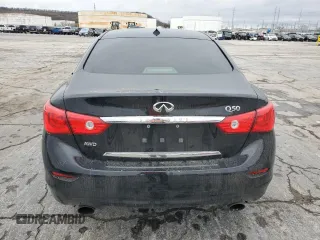 2017 Infiniti Q50 2.0t with VIN JN1CV7AR9HM682498, listed as a Copart auction lot 50911065 with 80,640 mi miles and Salvage Title. Bid and sale history available at carsss.com. Image 6.