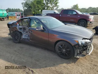 2014 Infiniti Q50 Premium with VIN JN1BV7ARXEM680167, listed as a Copart auction lot 59702095 with 108,196 mi miles and Salvage title. Bid and sale history available at DreamBid. Image 4.