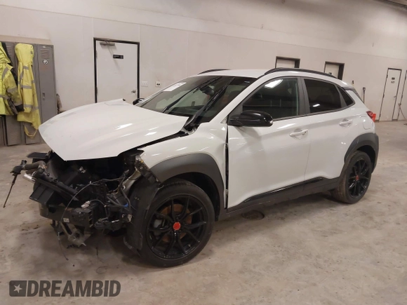 2021 Hyundai Kona Night Edition with VIN KM8K6CA5XMU677697, listed as a IAAI auction lot 41837994 with 49,837 mi miles and . Bid and sale history available at DreamBid. Image 17.