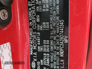 2013 Kia Sportage EX z VIN KNDPC3A26D7441345, wystawiony jako Copart lot #58832265 z przebiegiem 129 264 mil mil oraz Szkoda całkowita • Salvage title. Historia ofert i sprzedaży dostępna na DreamBid. Obrazek 13.