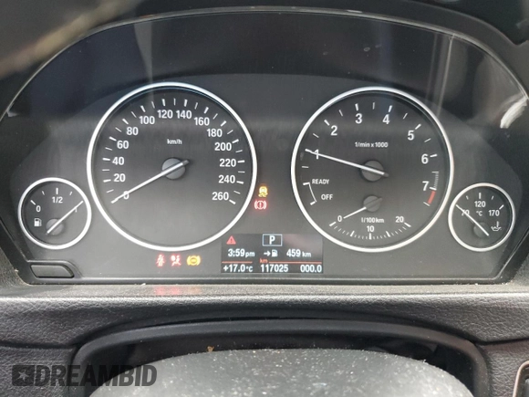 2013 BMW 3 Series 320i xDrive with VIN WBA3C3C51DF978651, listed as a Copart auction lot 58507915 with 117,025 mi miles and Salvage title. Bid and sale history available at DreamBid. Image 9.