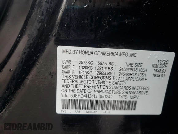 2020 Acura MDX z VIN 5J8YD4H34LL050241, wystawiony jako Copart lot #55449565 z przebiegiem 30 465 mil mil oraz Szkoda całkowita • Salvage title. Historia ofert i sprzedaży dostępna na DreamBid. Obrazek 13.