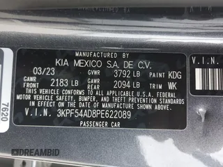 2023 Kia Forte GT-Line with VIN 3KPF54AD8PE622089, listed as a Copart auction lot 45169965 with 19,787 mi miles and Salvage Title. Bid and sale history available at carsss.com. Image 12.