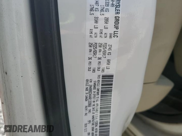 2010 Chrysler Town & Country Limited with VIN 2A4RR6DX4AR133966, listed as a Copart auction lot 51461885 with 172,482 mi miles and Salvage Title. Bid and sale history available at carsss.com. Image 13.