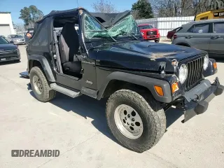 2001 Jeep Wrangler Sport with VIN 1J4FA49S51P337995, listed as a Copart auction lot 47461975 with 160,305 mi miles and Salvage Title. Bid and sale history available at carsss.com. Image 10.