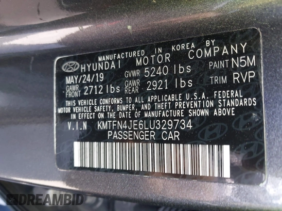 2020 Genesis G80 3.8L with VIN KMTFN4JE6LU329734, listed as a IAAI auction lot 41993396 with 50,799 mi miles and . Bid and sale history available at carsss.com. Image 9.