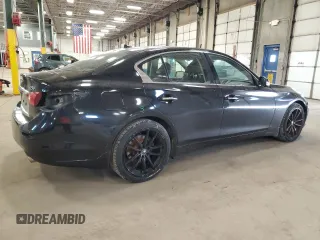 2014 Infiniti Q50 Premium with VIN JN1BV7ARXEM695977, listed as a Copart auction lot 52209795 with 100,700 mi miles and Salvage Title. Bid and sale history available at DreamBid. Image 3.