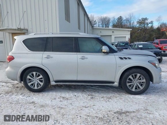 2017 Infiniti QX80 with VIN JN8AZ2NE9H9158598, listed as a IAAI auction lot 41326752 with 124,906 mi miles. Bid and sale history available at carsss.com. Image 13.