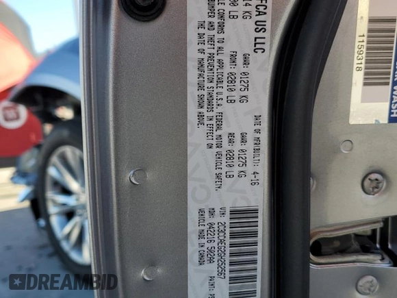 2016 Chrysler 300 with VIN 2C3CCAEG2GH252567, listed as a Copart auction lot 46750925 with 91,180 mi miles and Salvage Title. Bid and sale history available at carsss.com. Image 15.