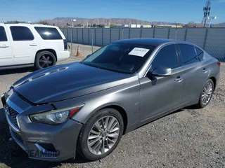 2019 Infiniti Q50 3.0t LUXE with VIN JN1EV7AP9KM516769, listed as a IAAI auction lot 41836255 with 40,017 mi miles. Bid and sale history available at carsss.com. Image 17.