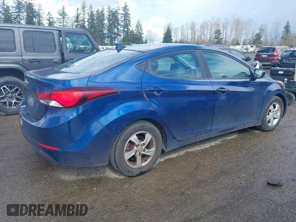 2015 Hyundai Elantra SE z VIN 5NPDH4AE6FH574254, wystawiony jako IAAI lot #41825995 z przebiegiem 107 080 mil mil oraz . Historia ofert i sprzedaży dostępna na DreamBid. Obrazek 4.