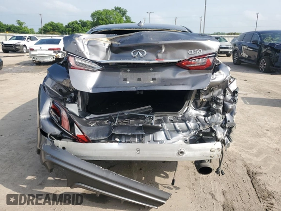 2021 Infiniti Q50 Signature Edition with VIN JN1EV7CP9MM703669, listed as a Copart auction lot 54861195 with 50,856 mi miles and Salvage title. Bid and sale history available at DreamBid. Image 6.