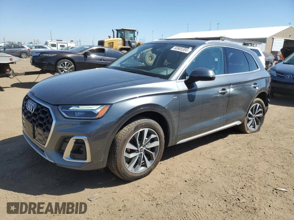 2022 Audi Q5 S line Premium with VIN WA1GAAFY5N2101636, listed as a Copart auction lot 68905304 with 16,019 mi miles and Salvage Title. Bid and sale history available at carsss.com. Image 1.