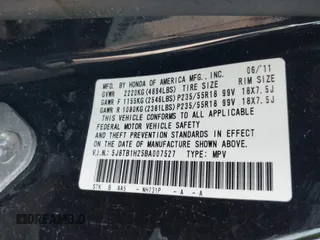 2011 Acura RDX with VIN 5J8TB1H25BA007527, listed as a IAAI auction lot 41883180 with 151,061 mi miles. Bid and sale history available at carsss.com. Image 9.