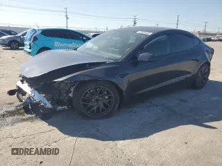 2024 Tesla Model 3 with VIN 5YJ3E1EA3RF827849, listed as a Copart auction lot 46904805 with 7,325 mi miles and Salvage Title. Bid and sale history available at carsss.com. Image 1.